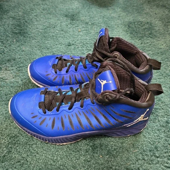 Jordan Mens 8 Super.Fly Game Royal/White-Deep Royal Blue-Black Basketball Shoes - Picture 8 of 9